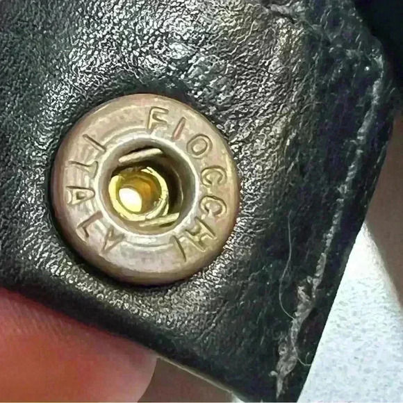 FIOCCHI ITALY BLACK LEATHER MESSENGER BAG  MINI BAG WITH LOCK KEY - Picture 12 of 13